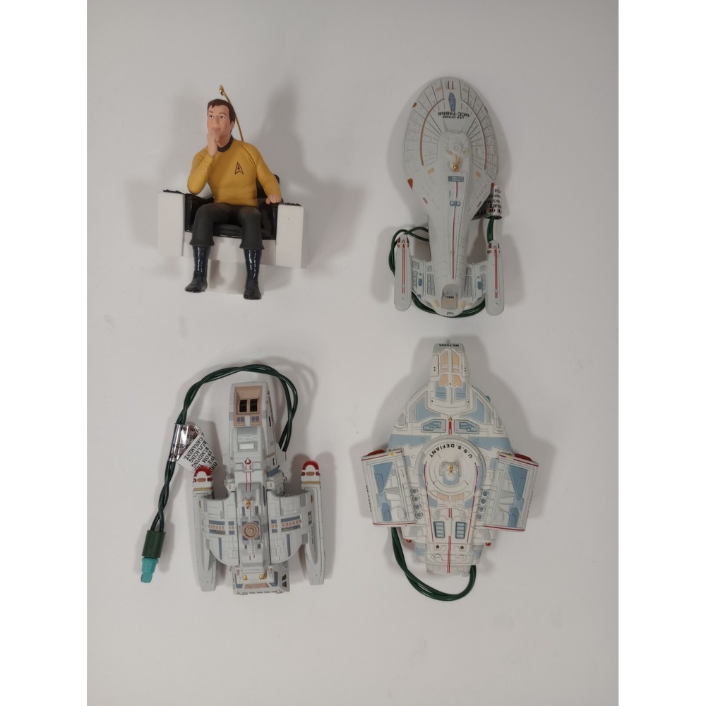 Hallmark Star Trek Keepsake Ornaments Lot of 4 Kirk Voyager Defiant Rio Grande